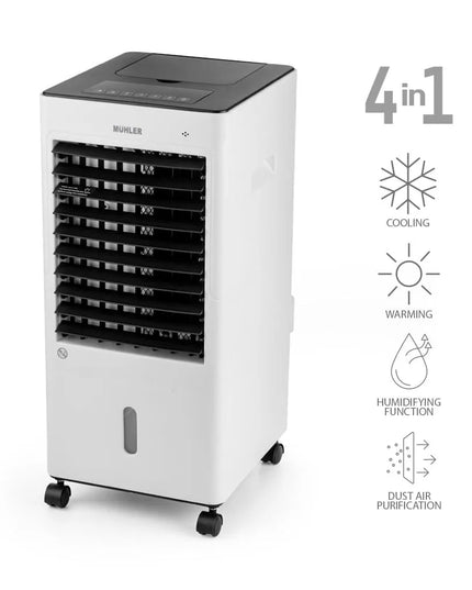 Мобилен охладител и отоплител Muhler MC-6066H, 2000W, LED дисплей, Осцилация, Таймер, Бял
