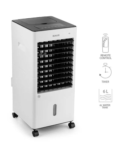 Мобилен охладител и отоплител Muhler MC-6066H, 2000W, LED дисплей, Осцилация, Таймер, Бял