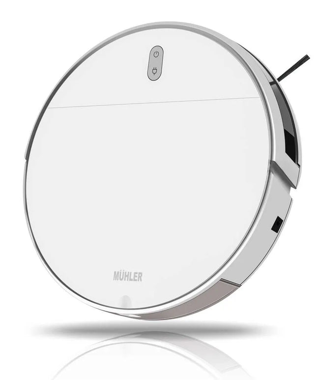 Прахосмукачка робот MUHLER Bobby 1, сухо и мокро почистване, Дистанционно, TuyaSmart приложение, 2 контейнера, 2500 mAh батерия