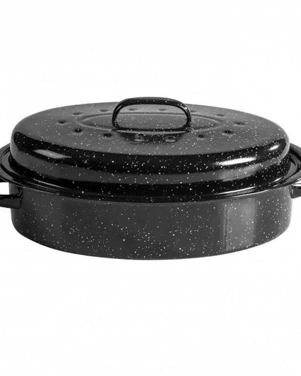 Съд за печене-ростер Rosberg R54523A, 42×32 см, Мраморно покритие, Индукция, Емайл, Черен