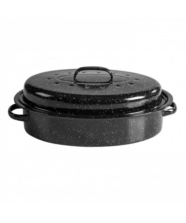 Съд за печене-ростер Rosberg R54523A, 42×32 см, Мраморно покритие, Индукция, Емайл, Черен