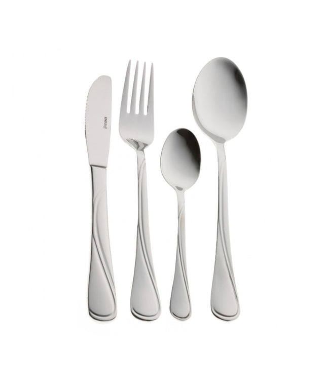 Комплект прибори за хранене Kinghoff KH 3504, 72 части, За 12 човека, Куфар, Неръждаема стомана, Сребрист