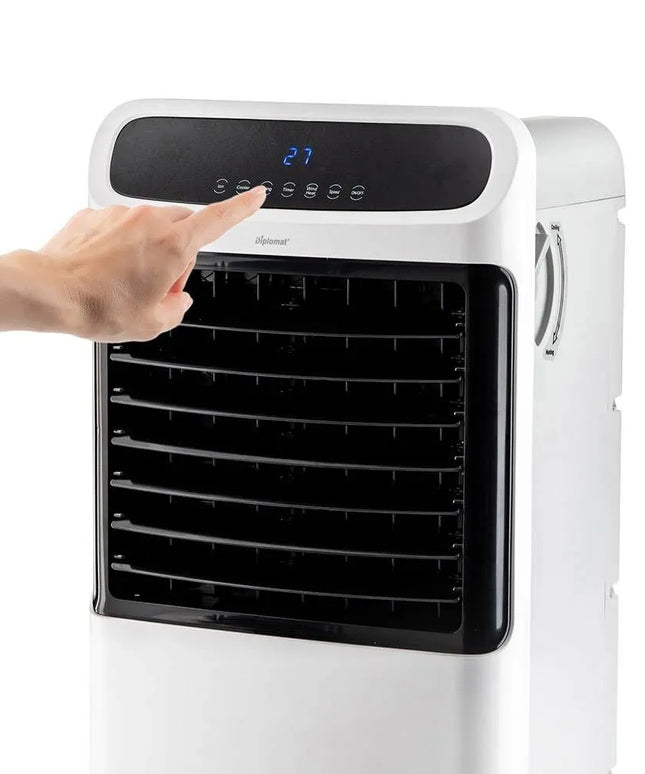 Мобилен Охладител и отоплител Diplomat DX-80CHRC, 5 в 1, 2000W, 12л, 3 степени, LED панел, Дистанционно, Таймер, Бял