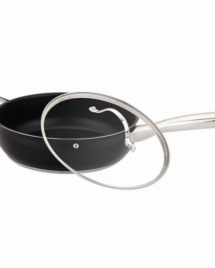 Комплект съдове и аксесоари HausRoland HR126-1, 16 части, Чайник, Прибори, Индукция, Инокс/черен мат