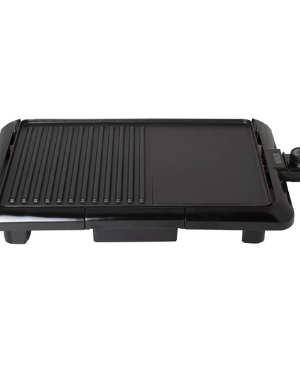 Електрическа скара Muhler MG-2536, 2000W, 2 зони на печене, Незалепващо покритие, 25х36см, Термостат, Черен