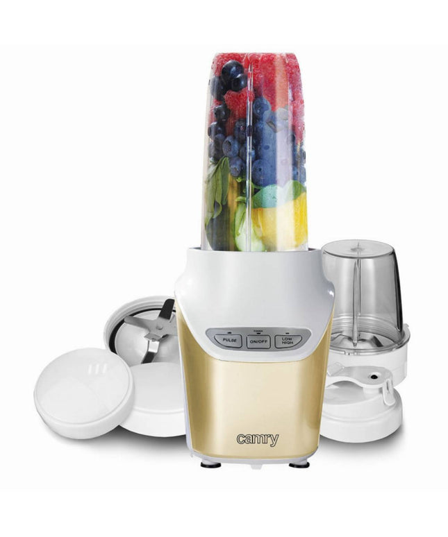 Нутри блендер Camry CR 4071, 1700W Max, Smoothie maker, Мелничка за кафе, 2 чаши BPA Free, 2 скорости, Златист