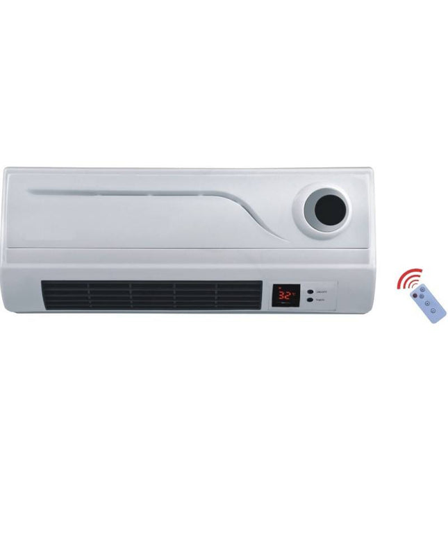 Керамична печка за стена Rosberg R51973A, 2000W, PTC, Таймер, Дист. управление, LED, Бял