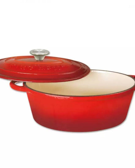 Чугунена тенджера Kinghoff KH 1612, Емайлирана, Индукция, Червен