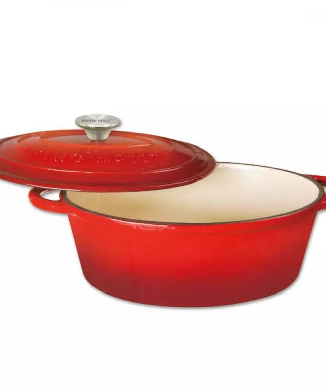 Чугунена тенджера Kinghoff KH 1612, Емайлирана, Индукция, Червен