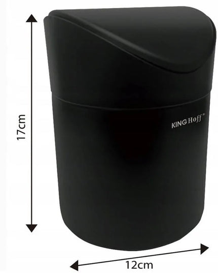 Кош за боклук мини Kinghoff KH 1813, 1.8L, 12 x17 cm, Неръждаема стомана, Черен