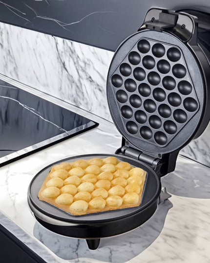 Гофретник бъбъл Rosberg R51442H, 1000W, Bubble гофрета, Незалепващ, Черен