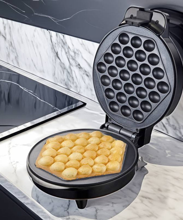 Гофретник бъбъл Rosberg R51442H, 1000W, Bubble гофрета, Незалепващ, Черен