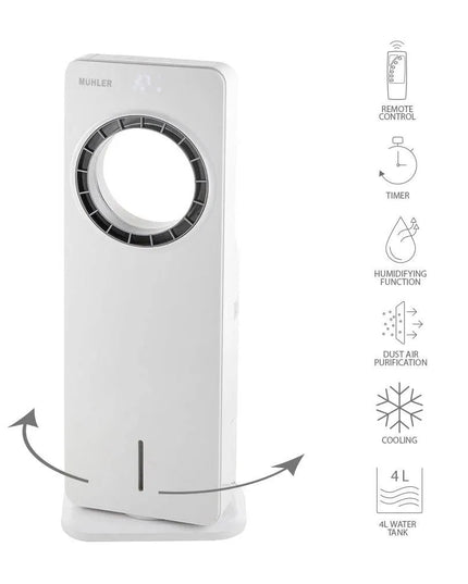 Мобилен охладител Muhler MC-4000, 65W, безвитлов, LED, 4 л, таймер