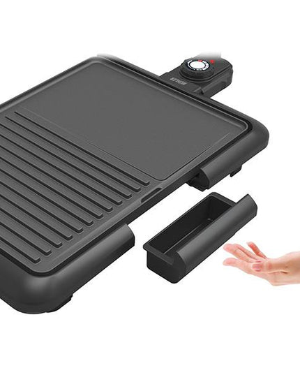 Електрическа скара Muhler MG-2536, 2000W, 2 зони на печене, Незалепващо покритие, 25х36см, Термостат, Черен