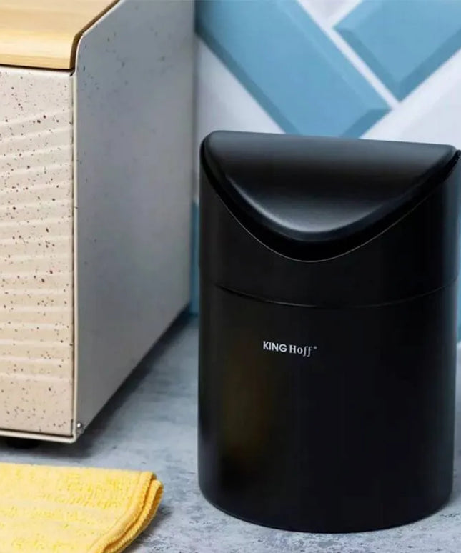 Кош за боклук мини Kinghoff KH 1813, 1.8L, 12 x17 cm, Неръждаема стомана, Черен
