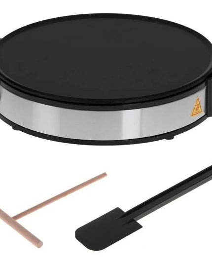 Уред за палачинки Adler AD 3058, 1600W, 30 см, Включени прибори, Черен/инокс