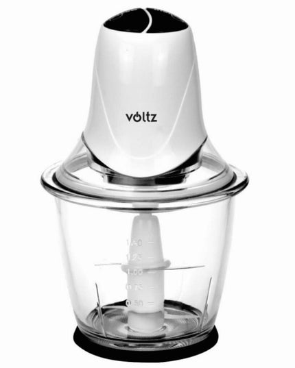 Чопър Voltz V51111B, 300W, Стъклена кана, 1.5 литра, 4 ножа, Бял