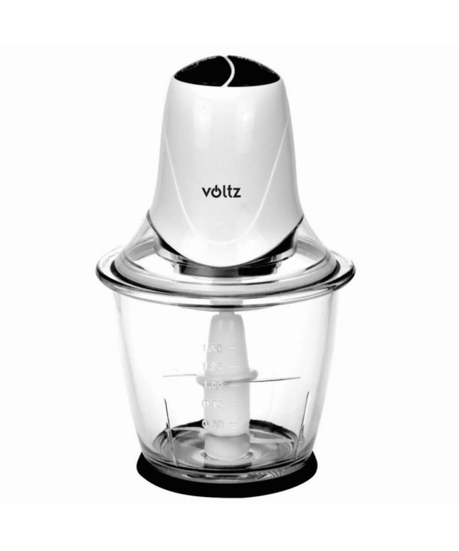 Чопър Voltz V51111B, 300W, Стъклена кана, 1.5 литра, 4 ножа, Бял