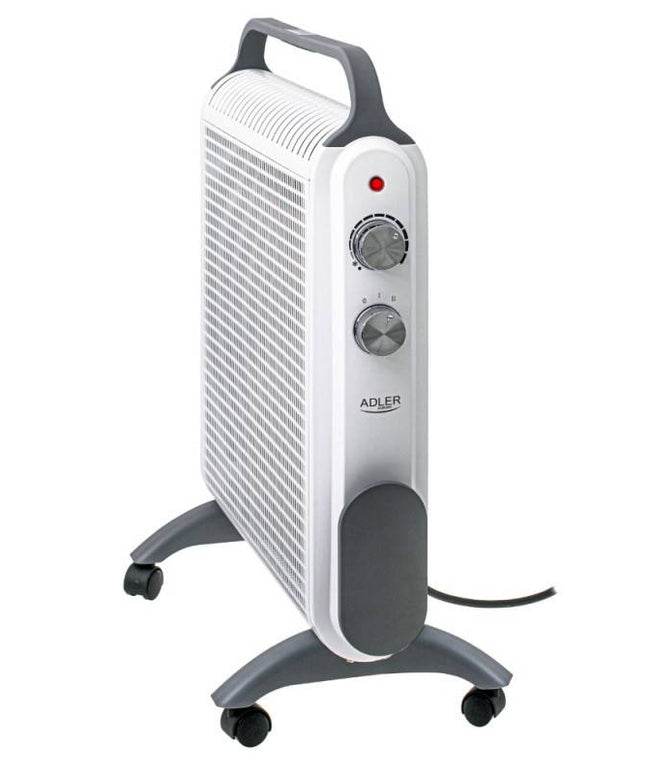 Конвекторен отоплител Adler AD 7750, 2000W, 2 степени, Термостат, Защита IP24, БялСив