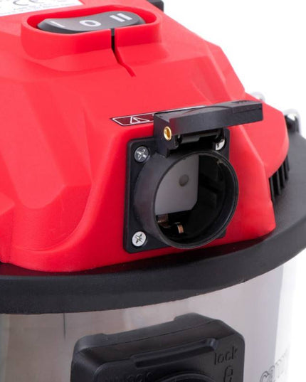 Индустриална прахосмукачка Camry CR 7045, 3400W, 20 kPa, Сухо и мокро, 4 филтъра, 25L, Инокс/Червен