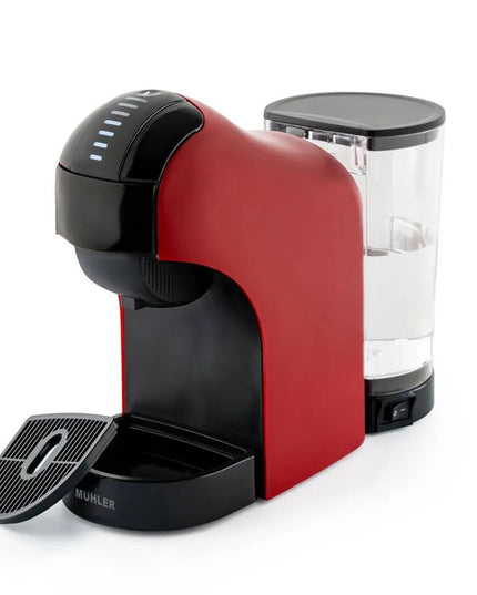 Еспресо машина 3в1 Muhler MCM-611, 1400W, 20 Bar, 0.9L, Тъч панел, Червен/Черен