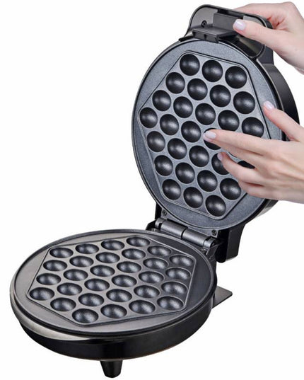 Гофретник бъбъл Rosberg R51442H, 1000W, Bubble гофрета, Незалепващ, Черен