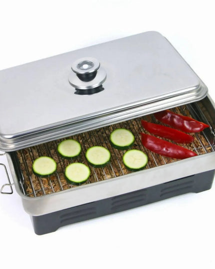 Опушвател за храна Kinghoff KH 1180, Термометър, 2 горелки, 43х27 см, Инокс