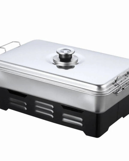 Опушвател за храна Kinghoff KH 1180, Термометър, 2 горелки, 43х27 см, Инокс