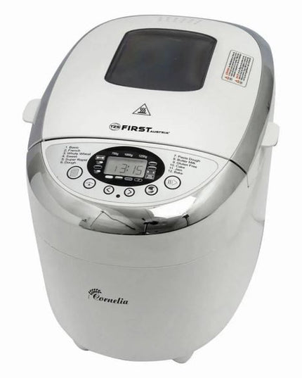 Хлебопекарна First Austria FA-5152-3, 850W, С две бъркалки, 12 програми, 3 сепени на изпичане, LСD диcплeй, Бял