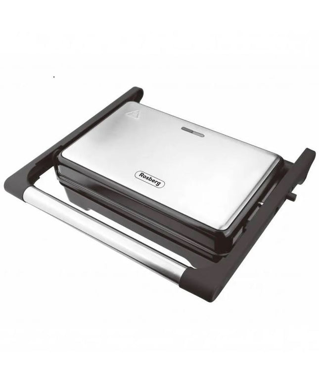 Грил скара Rosberg R51442I, 1500W, Отваряне на 180 гр, Незалепваща, Тава за мазнина, Иноксчерен