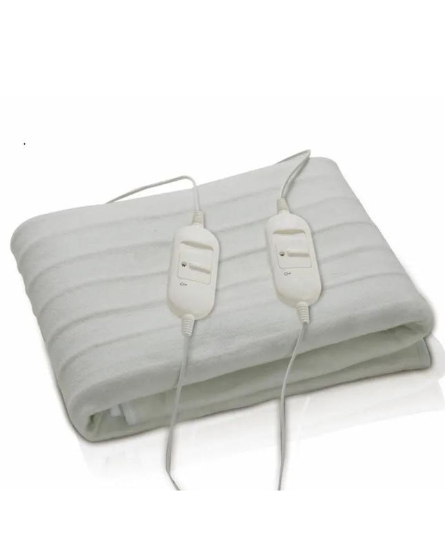 Електрическа подложка Rosberg R58510AD, Двойно, 160×140см, 2х60W, Защита против прегряване, Полиестер, Бял