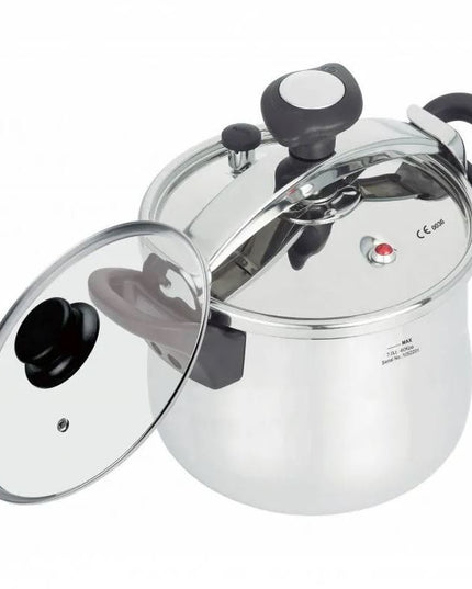 Тенджера под налягане Rosberg R51311A, 2 капака, Индукция, Трислойно дъно, Инокс