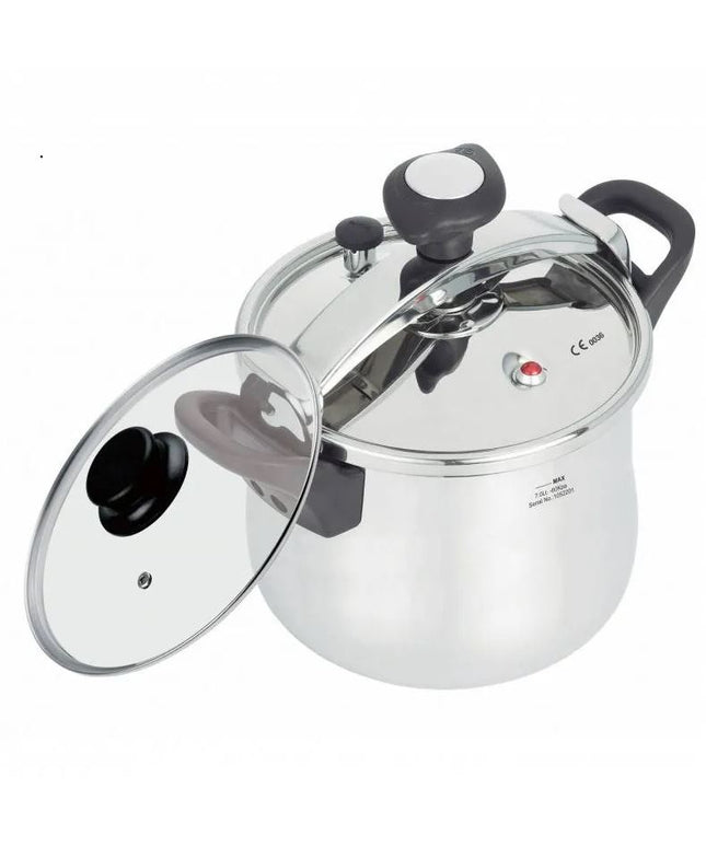 Тенджера под налягане Rosberg R51311A, 2 капака, Индукция, Трислойно дъно, Инокс