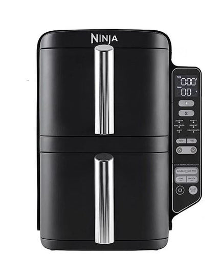 Фритюрник с горещ въздух Ninja Double Stack SL300EU, 2470W, 7.6 л, Температурен диапазон 40 – 240°C, 6 функции за готвене, Две застъпващи се зони за готвене, Черен