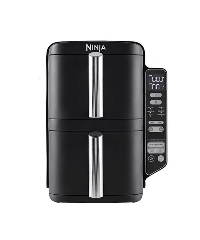 Фритюрник с горещ въздух Ninja Double Stack SL300EU, 2470W, 7.6 л, Температурен диапазон 40 – 240°C, 6 функции за готвене, Две застъпващи се зони за готвене, Черен
