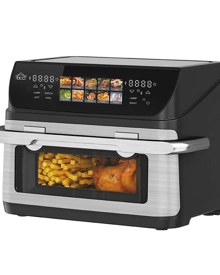 Фритюрник с горещ въздух DCG FR3613D, 2400W, 10l, Незалепващо покритие, Черен/Инокс