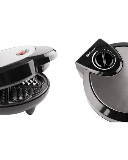 Уред за гофрети Rohnson R-268, 1200W, Незалепващо покритие, 18 см, Термостат, ЧеренИнокс