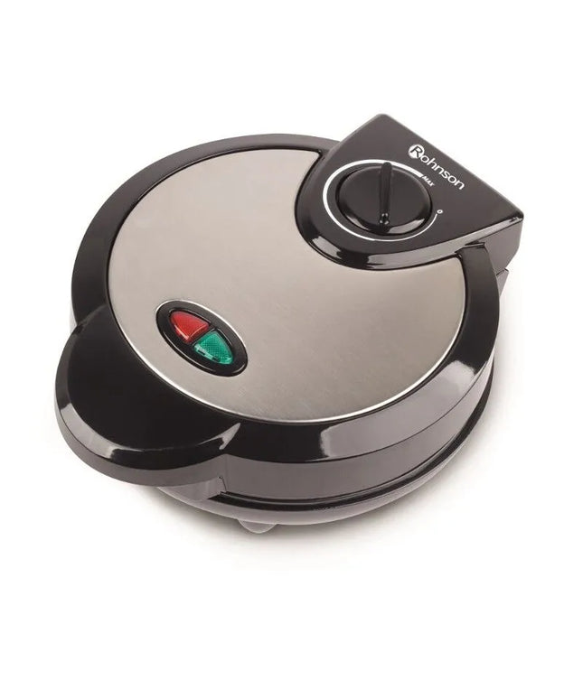 Уред за гофрети Rohnson R-268, 1200W, Незалепващо покритие, 18 см, Термостат, ЧеренИнокс