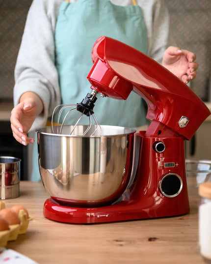 Планетарен миксер MAR MR1001, 10 скорости, 5.0L купа, 1500W, Черен/Червен