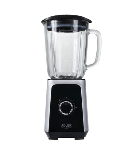 Блендер Adler AD 4076, 1000W, 1.5 литра, Стъклена кана, Неръждаема стомана, 2 скорости, Pulse, Разбиване на лед, Черен