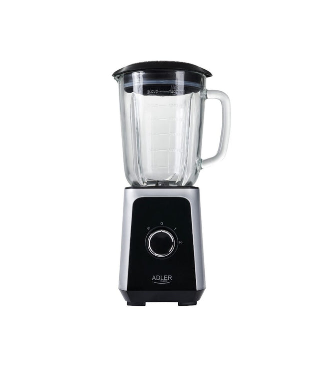 Блендер Adler AD 4076, 1000W, 1.5 литра, Стъклена кана, Неръждаема стомана, 2 скорости, Pulse, Разбиване на лед, Черен