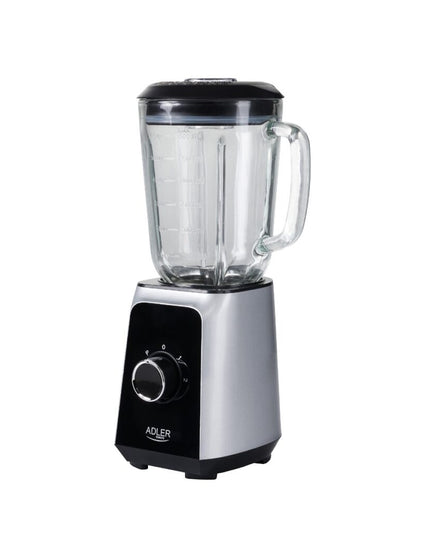 Блендер Adler AD 4076, 1000W, 1.5 литра, Стъклена кана, Неръждаема стомана, 2 скорости, Pulse, Разбиване на лед, Черен