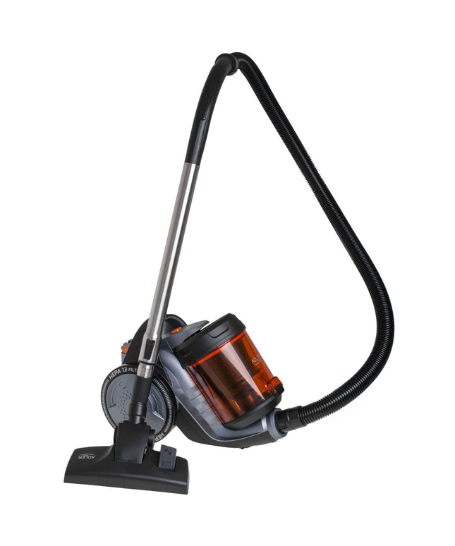 Циклонна прахосмукачка Adler AD 7065, 3-етапна система за филтриране, Клас А, без торба, 3000W, ЧеренОранжев