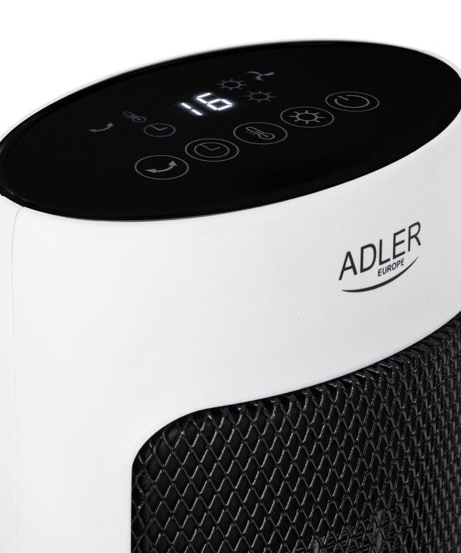 Керамична вентилаторна кула Adler AD 7738, 2200W, Дистанционно управление, LCD дисплей, Контрол на температурата, Осцилация, Таймер