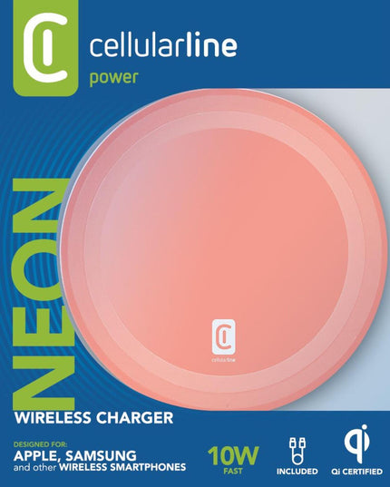 Безжично зарядно Qi Neon 10W, Оранжево