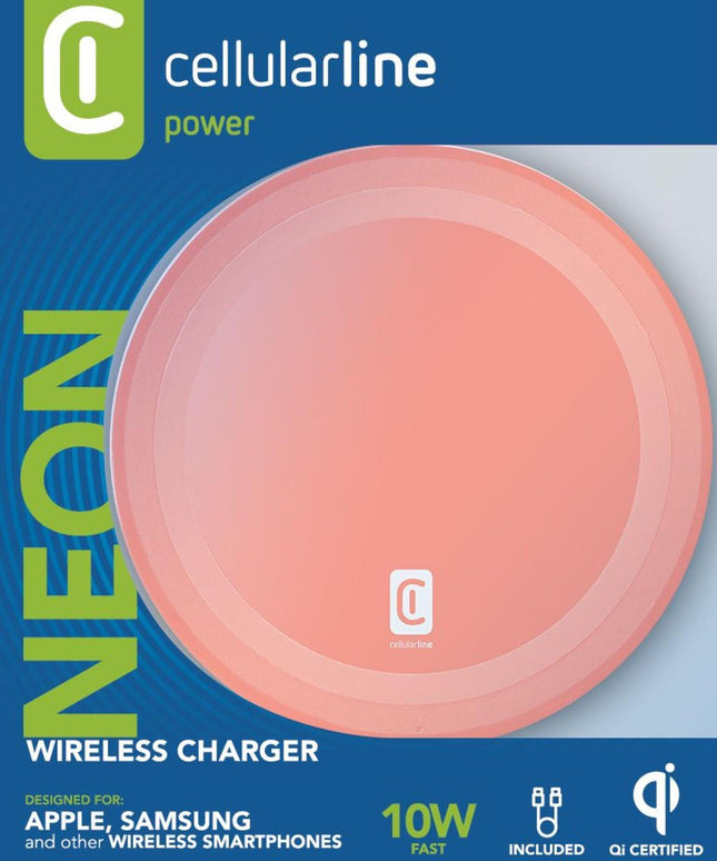 Безжично зарядно Qi Neon 10W, Оранжево