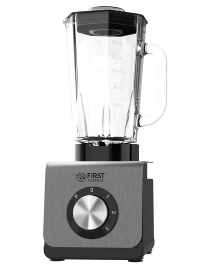 Блендер First Austria FA-5240-2, 1200W, 3 скорости + Pulse, Разбиване на лед, Стъклена кана, Сив