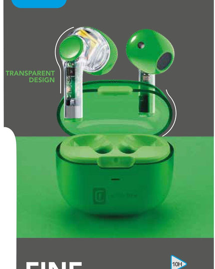 Bluetooth слушалки TWS Fine, Зелени