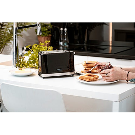 Тостер за 2 филийки Camry CR 3218, 900W, 6 настройки, Автоматично изключване, Черен