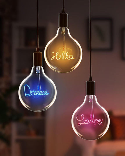 Fancy LED крушка с надпис Hello